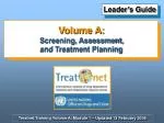 Volume A: Screening, Assessment, and Treatment Planning - slide 1