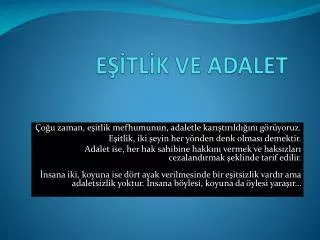 e tl k ve adalet