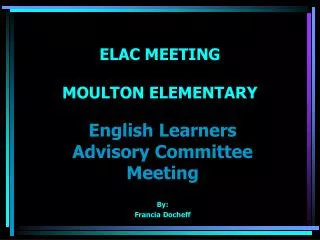 elac meeting moulton elementary