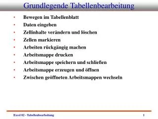 grundlegende tabellenbearbeitung