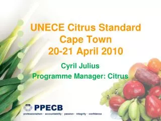 UNECE Citrus Standard Cape Town 20-21 April 2010