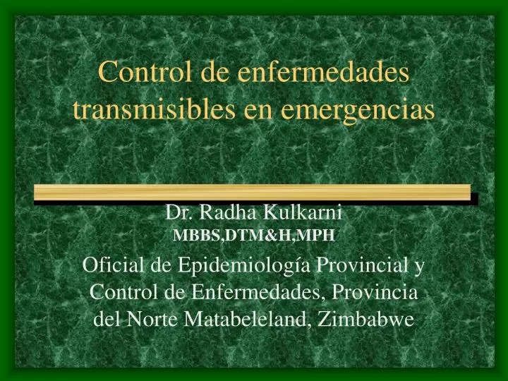 control de enfermedades transmisibles en emergencias