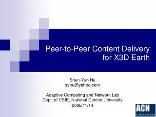 Peer-to-Peer Content Delivery for X3D Earth