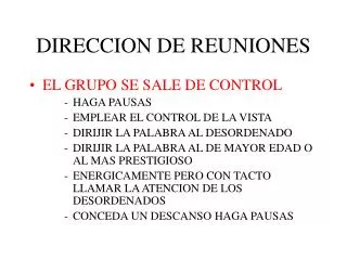 direccion de reuniones