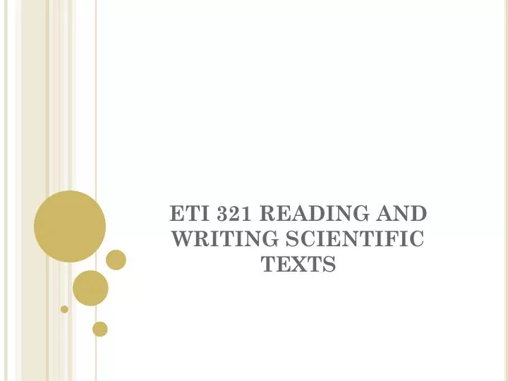 eti 321 reading and writing scientific texts