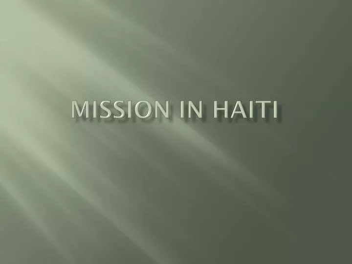 mission in haiti