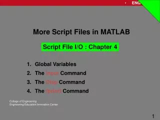 More Script Files in MATLAB
