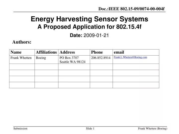energy harvesting sensor systems a proposed application for 802 15 4f