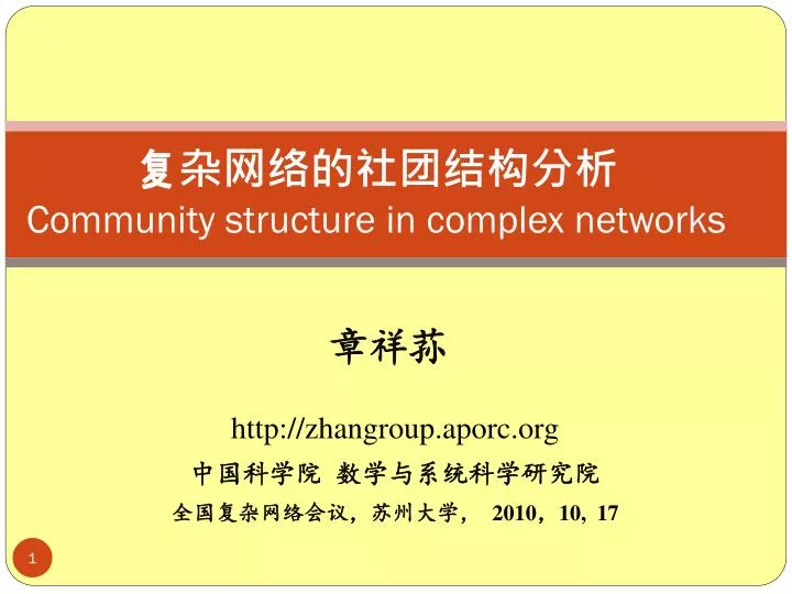 community structure in complex networks
