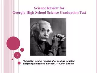Science Review for Georgia High School Science Graduation Test