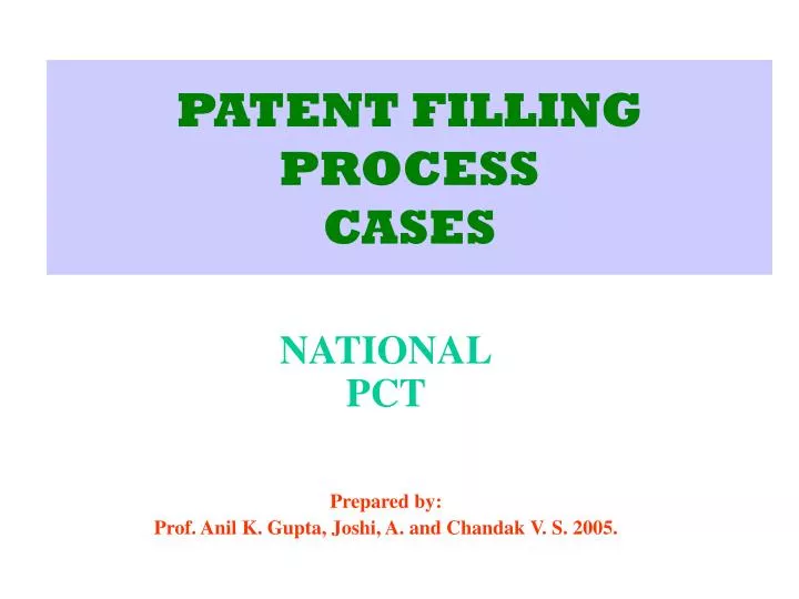 patent filling process cases