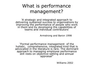 What is performance management?