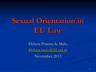 Sexual Orientation in EU Law