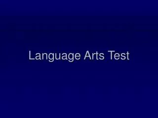 Language Arts Test