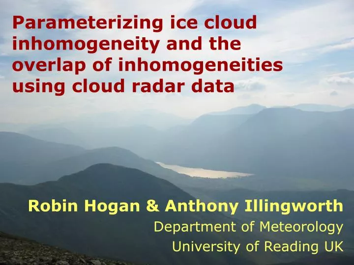 parameterizing ice cloud inhomogeneity and the overlap of inhomogeneities using cloud radar data