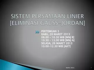 sistem persamaan linier eliminasi gauss jordan