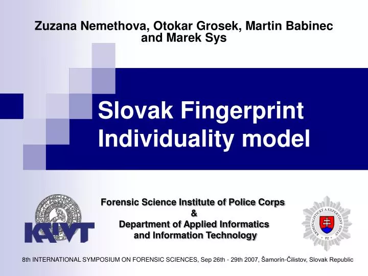 slovak fingerprint individuality model