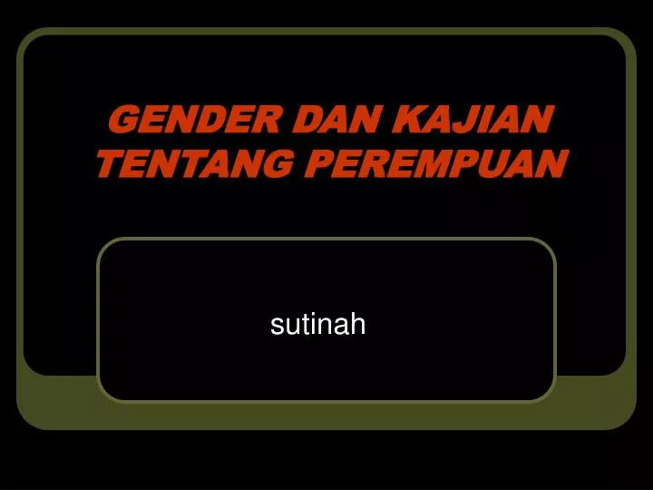 gender dan kajian tentang perempuan