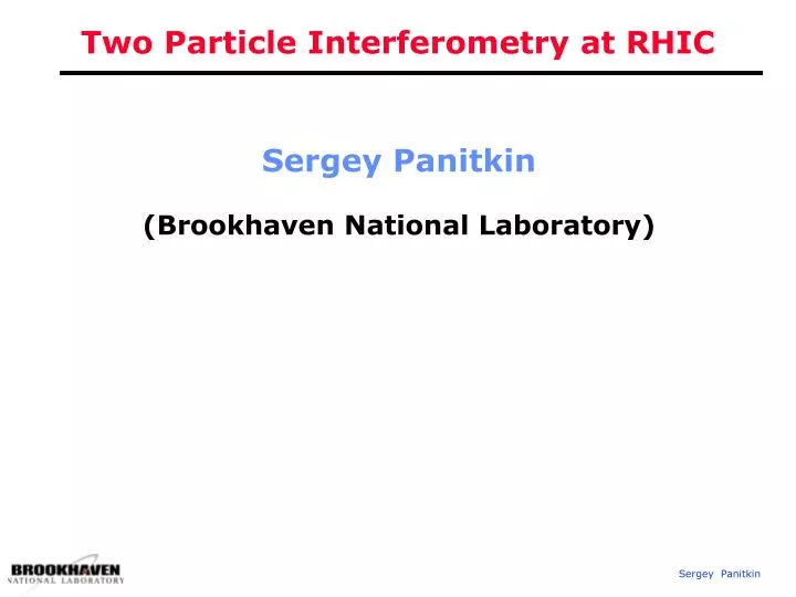 two particle interferometry at rhic