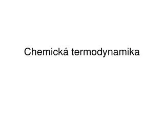chemick termodynamika