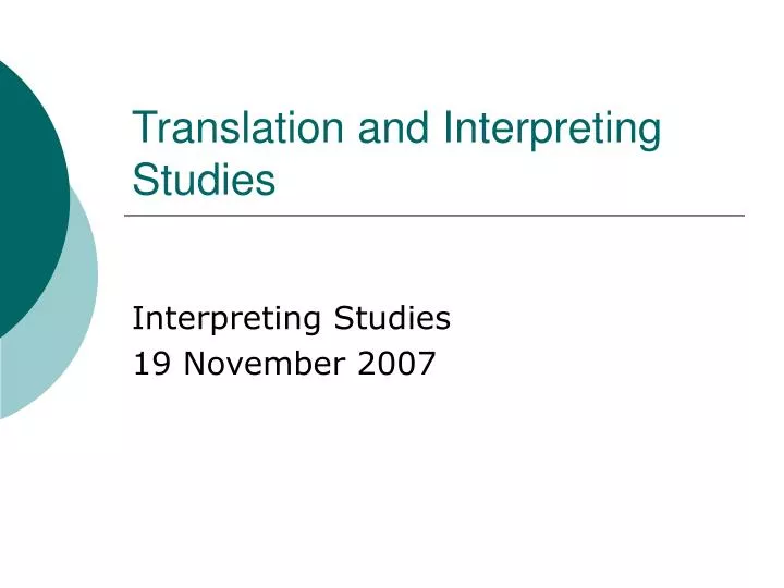 translation and interpreting studies