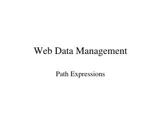 Web Data Management