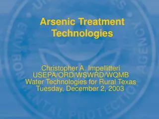 Arsenic Treatment Technologies