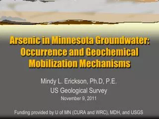 Arsenic in Minnesota Groundwater: Occurrence and Geochemical Mobilization Mechanisms