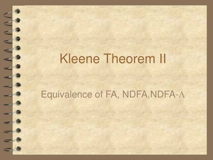 kleene theorem ii