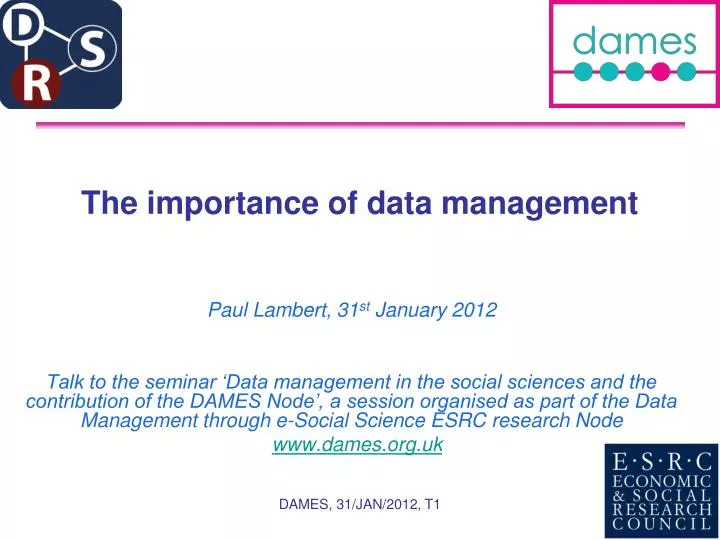 the importance of data management