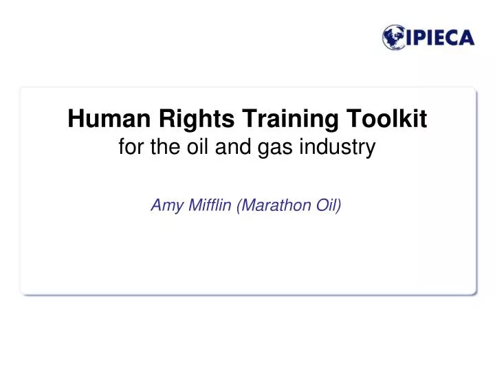 human rights training toolkit for the oil and gas industry