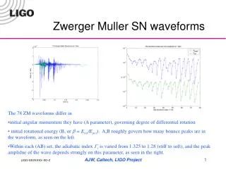 Zwerger Muller SN waveforms