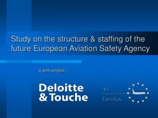 Study on the structure &amp; staffing of the future European Aviation Safety Agency