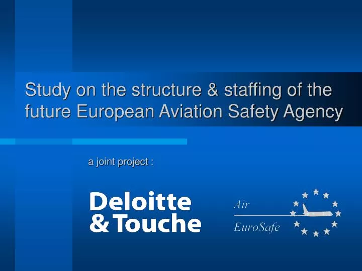 study on the structure staffing of the future european aviation safety agency