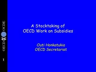A Stocktaking of OECD Work on Subsidies