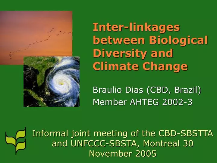 inter linkages between biological diversity and climate change