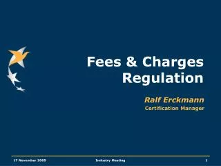 Fees &amp; Charges Regulation