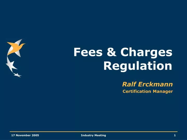 fees charges regulation