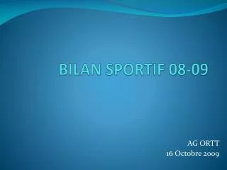 bilan sportif 08 09