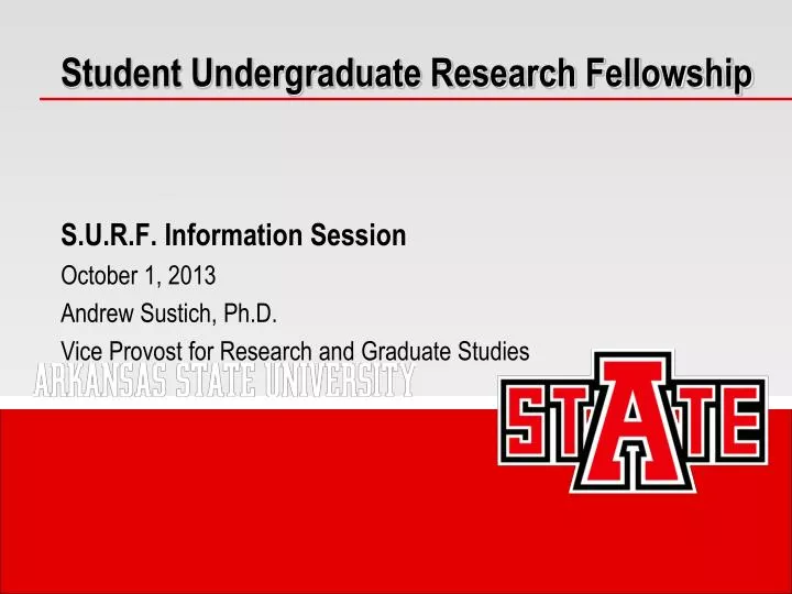 student undergraduate research fellowship