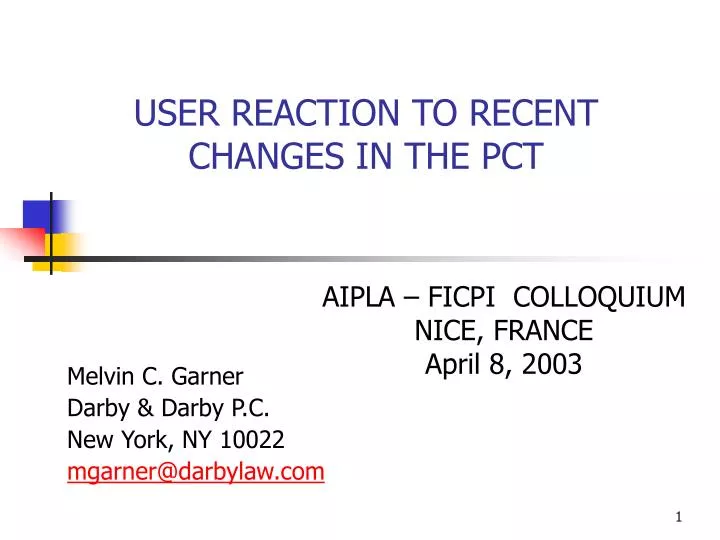 user reaction to recent changes in the pct