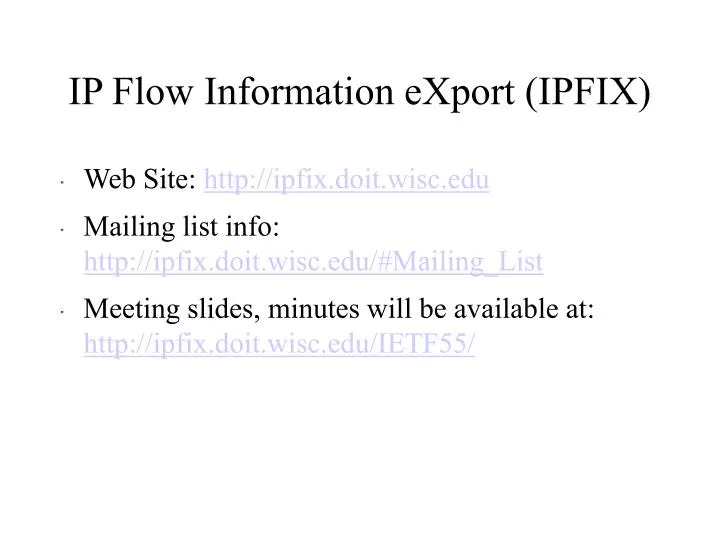 ip flow information export ipfix