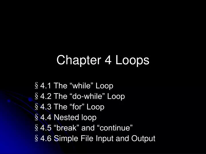 chapter 4 loops