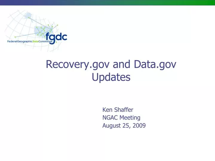recovery gov and data gov updates