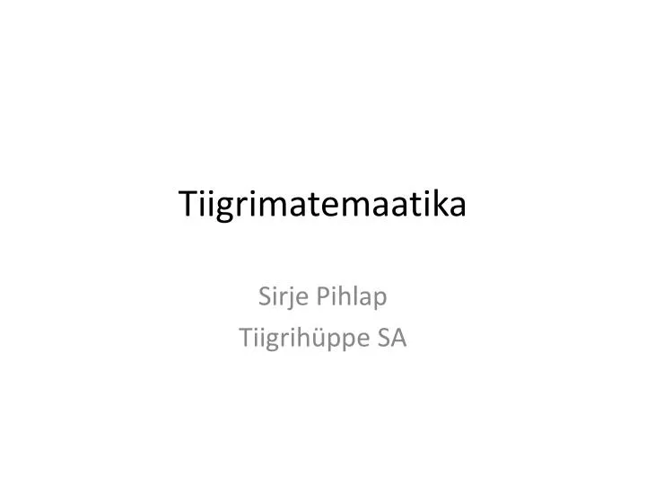 tiigrimatemaatika