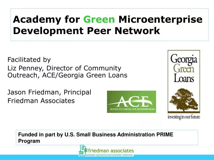 academy for green microenterprise development peer network