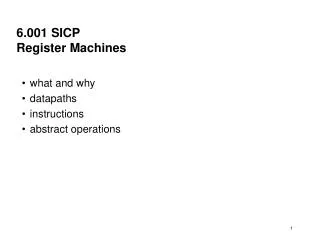 6.001 SICP Register Machines