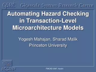 Automating Hazard Checking in Transaction-Level Microarchitecture Models