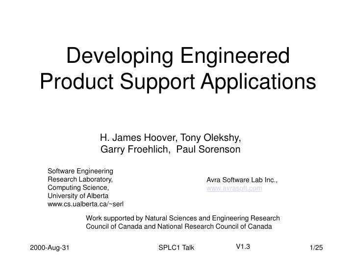 developing engineered product support applications