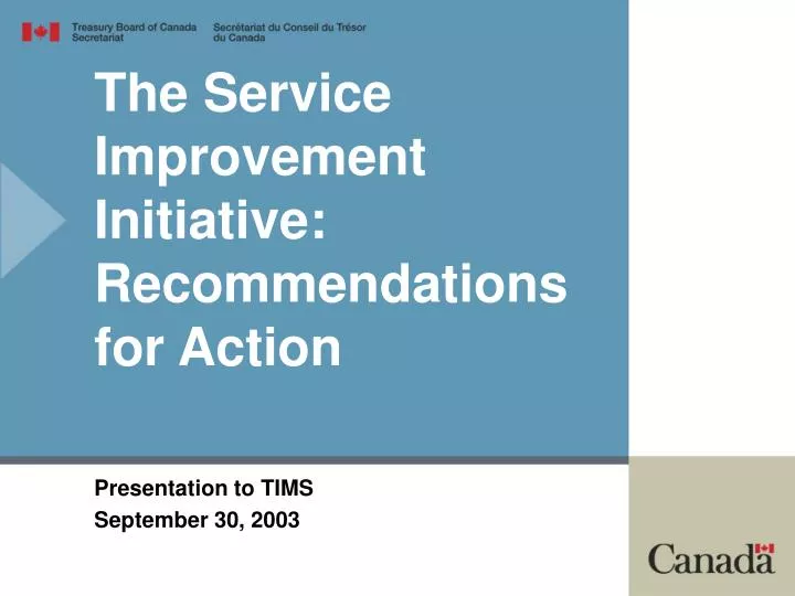 the service improvement initiative recommendations for action